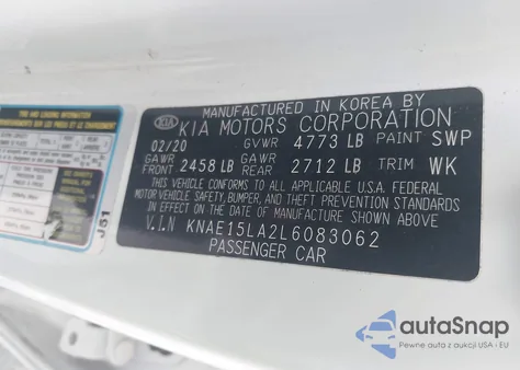 2020 Kia Stinger Gt-Line from USA, damaged, VIN KNAE15LA2L6083062